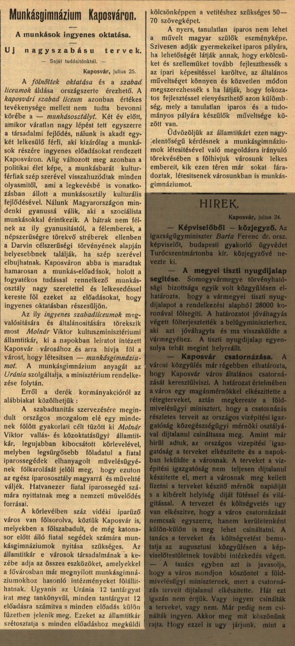 Cikk a Somogyv�rmegy�b�l