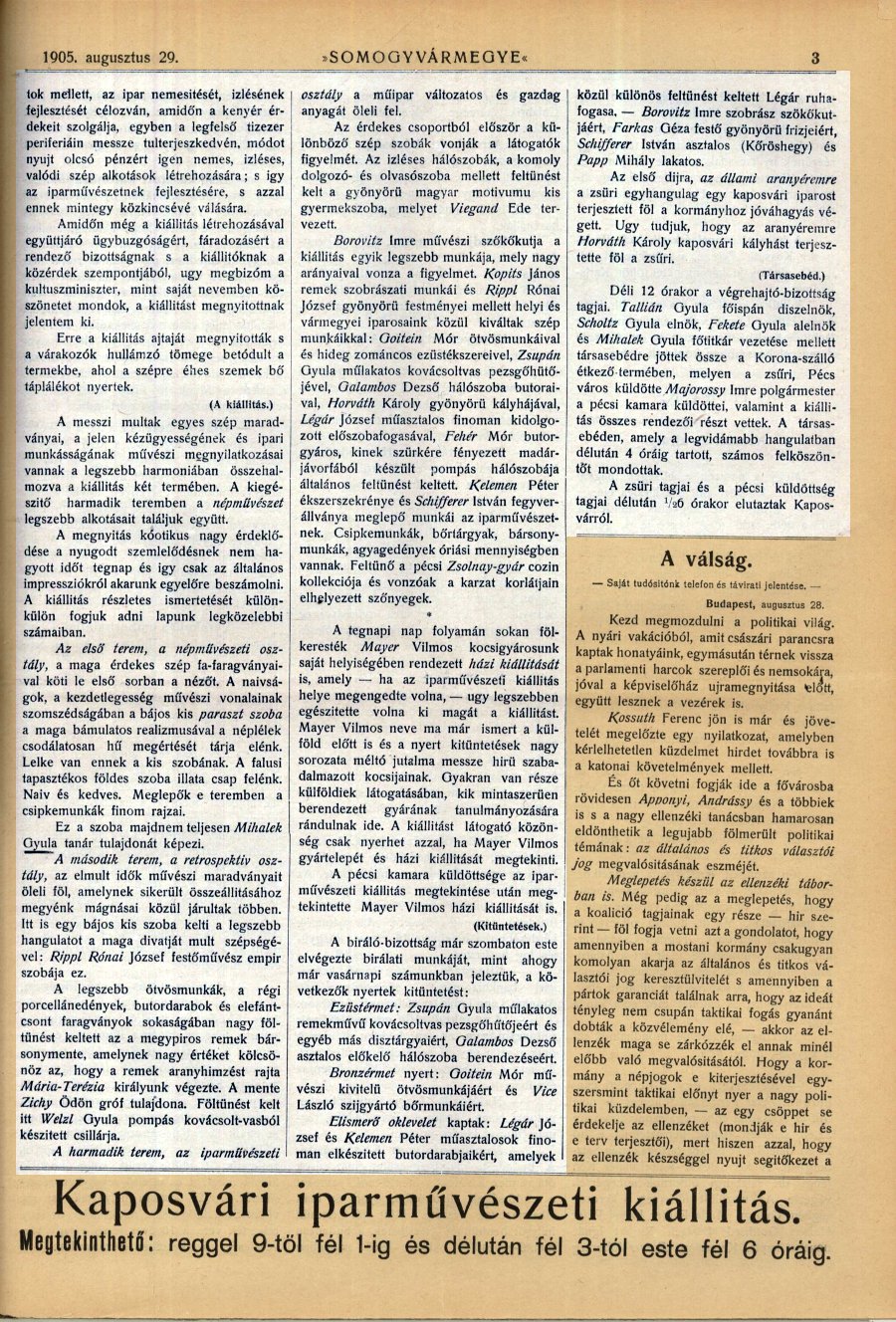 Somogyv�rmegye 1905. augusztus 29., 3. oldal