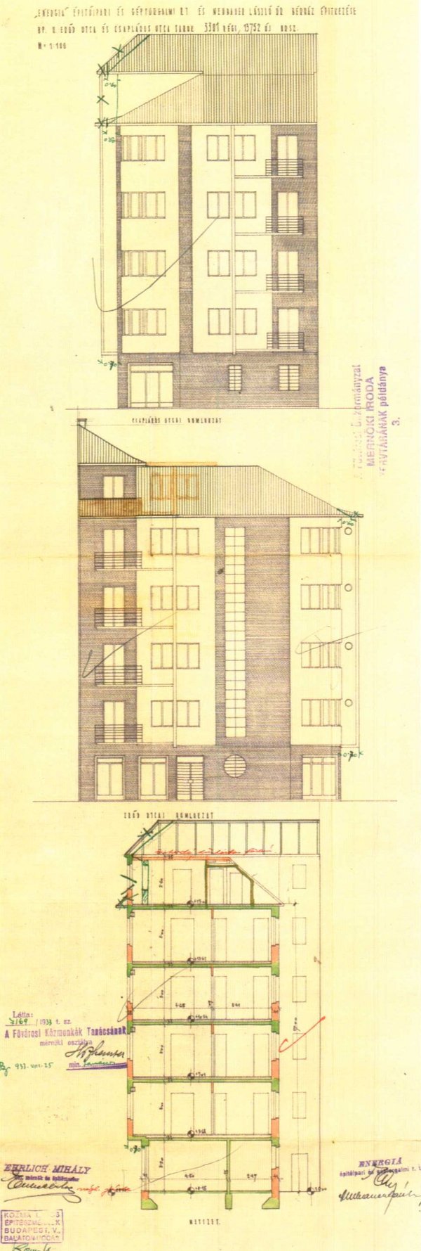 Er�d utcai b�rh�z homlokzati terve