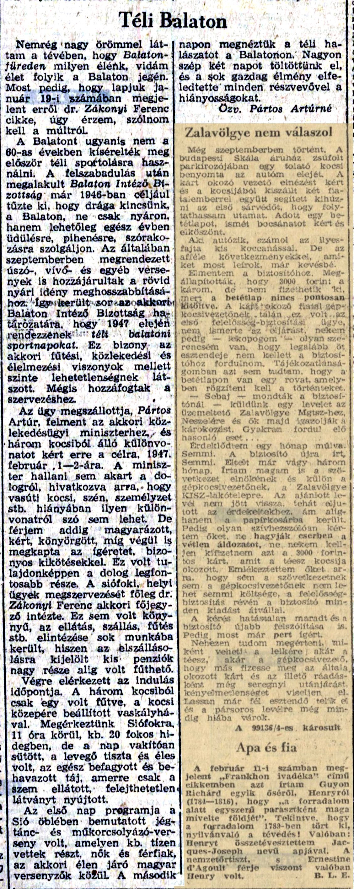 Cikk: T�li Balaton