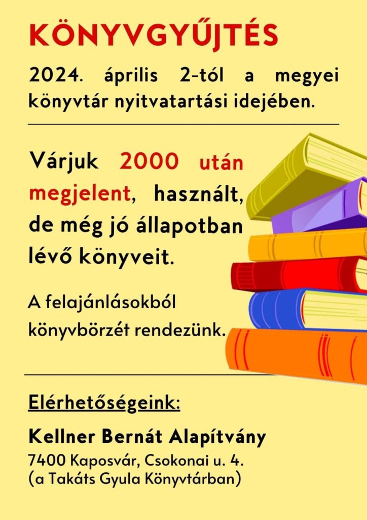 Könyvgyűjtés 2024 április