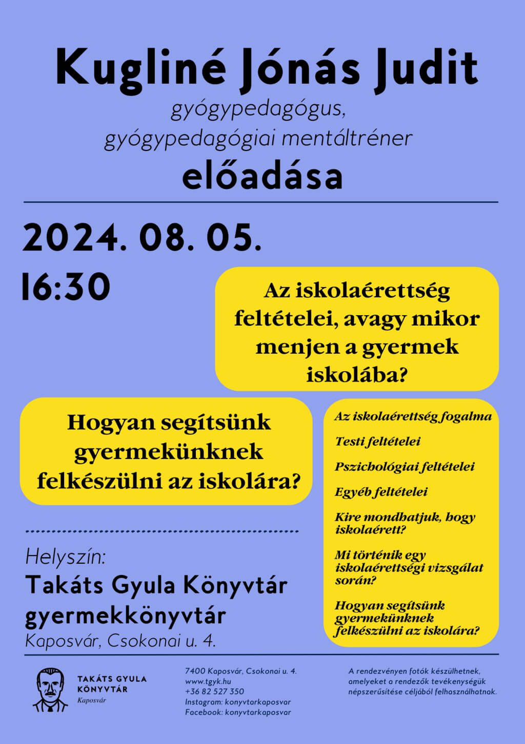 Kugliné Jónás Judit előadása